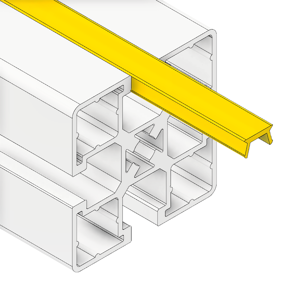 61-030-2 MODULAR SOLUTIONS PVC COVER PROFILE<br>45 SERIES, SHALLOW, YELLOW, 2M